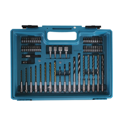 Makita HR 140 DA1E1 Akku Bohrhammer 10.8 V SDS-Plus im Koffer + 64 tlg Zubehör Set + 1x 2,0 Ah Akku - ohne Lader - Toolbrothers