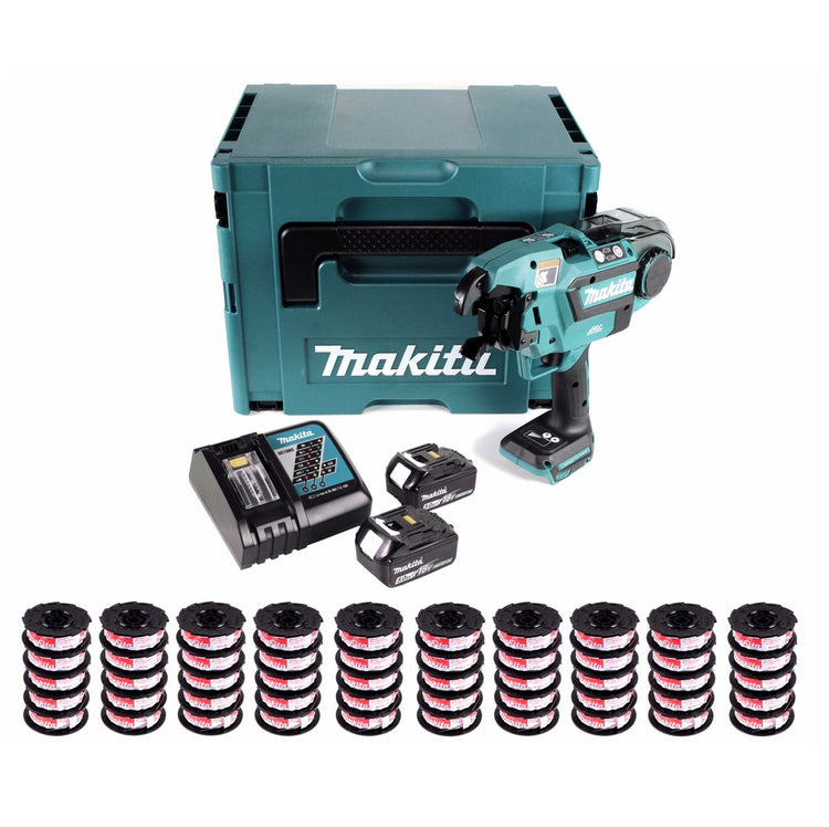 Makita DTR 180 RTJ Akku Bewehrungsverbinder 18 V Brushless mit 2x 5,0 Ah Akku und Lader im Makpac + 25x Bindedraht - Toolbrothers