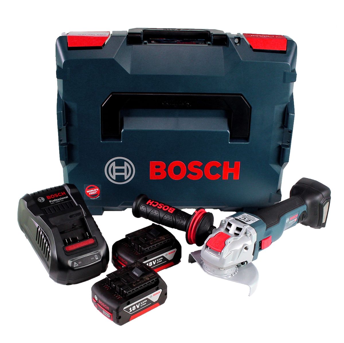 Bosch GWX 18V-10 C Akku Winkelschleifer 18V 125mm brushless X-LOCK + 2x Akku 3,0Ah + Ladegerät + L-BOXX - Toolbrothers