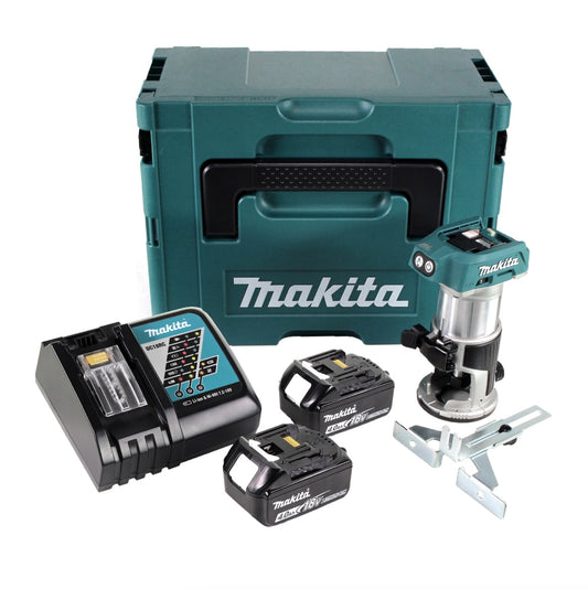 Makita DRT 50 RMJ Akku Multifunktionsfräse brushless 18V + 2x Akkus 4,0 Ah + Schnellladegerät im Makpac 3 - Toolbrothers