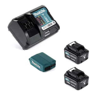 Makita DEAADP08 WM USB Adapter für 10,8V-12V Akkus + 2x 4,0 Ah Akku ( 197406-2 ) + Lader ( 197343-0 ) - Toolbrothers