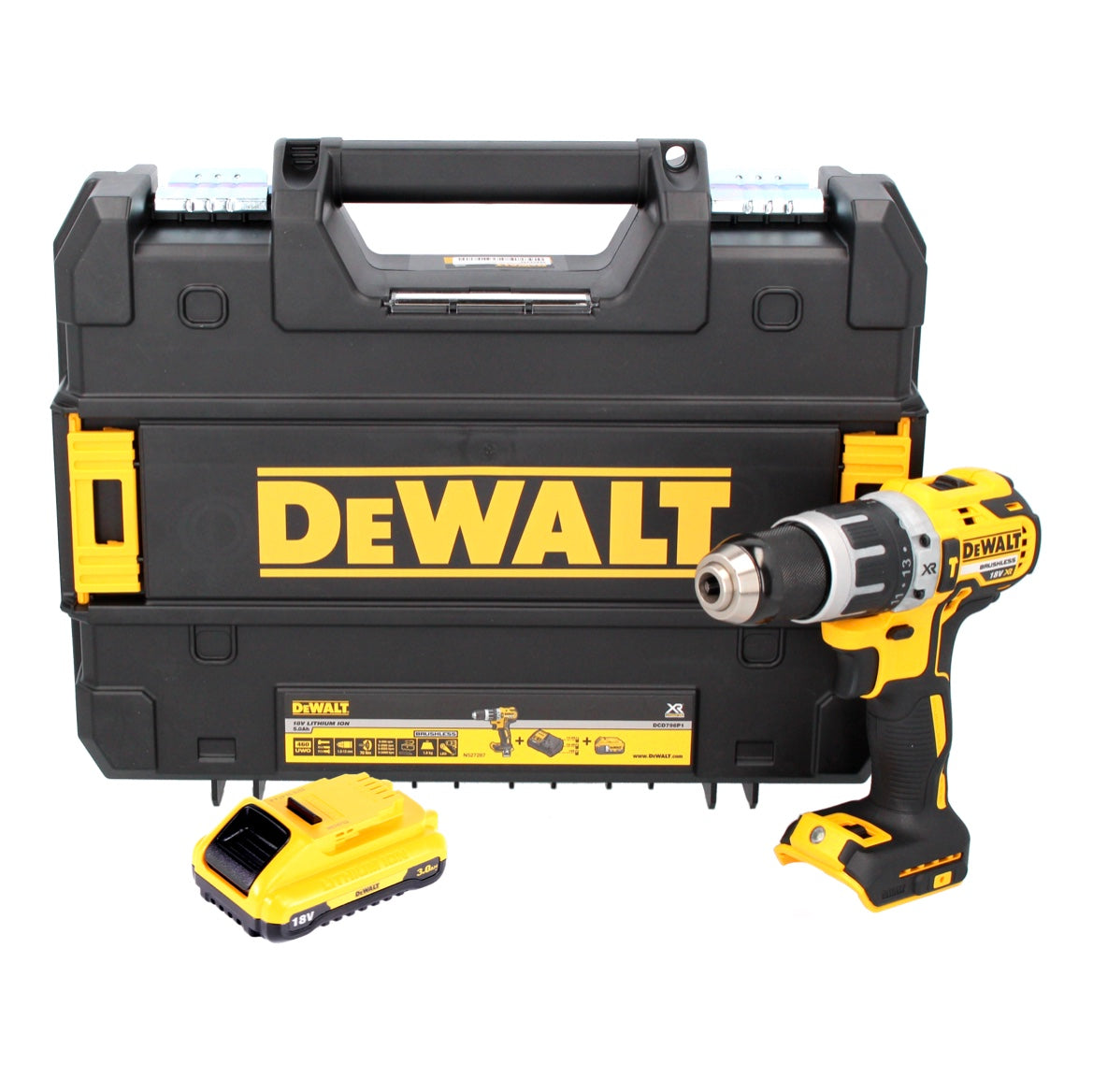 DeWalt DCD 796 NT Akku Schlagbohrschrauber 18 V 70 Nm Brushless + 1x Akku 3,0 Ah + TSTAK - ohne Ladegerät - Toolbrothers