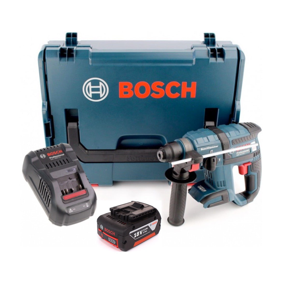 Bosch GBH 18 V-EC Akku Bohrhammer 18V 1,7J SDS-Plus brushless + 1x Akku 3,0Ah + Schnellladegerät in L-Boxx - Toolbrothers