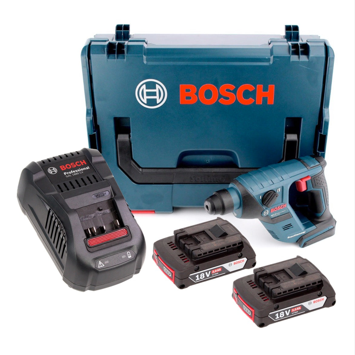 Bosch GBH 18 V-LI Akku Bohrhammer 18V SDS-Plus + L-Boxx + 2x Akku 2,0 Ah + 1x Ladegerät - Toolbrothers