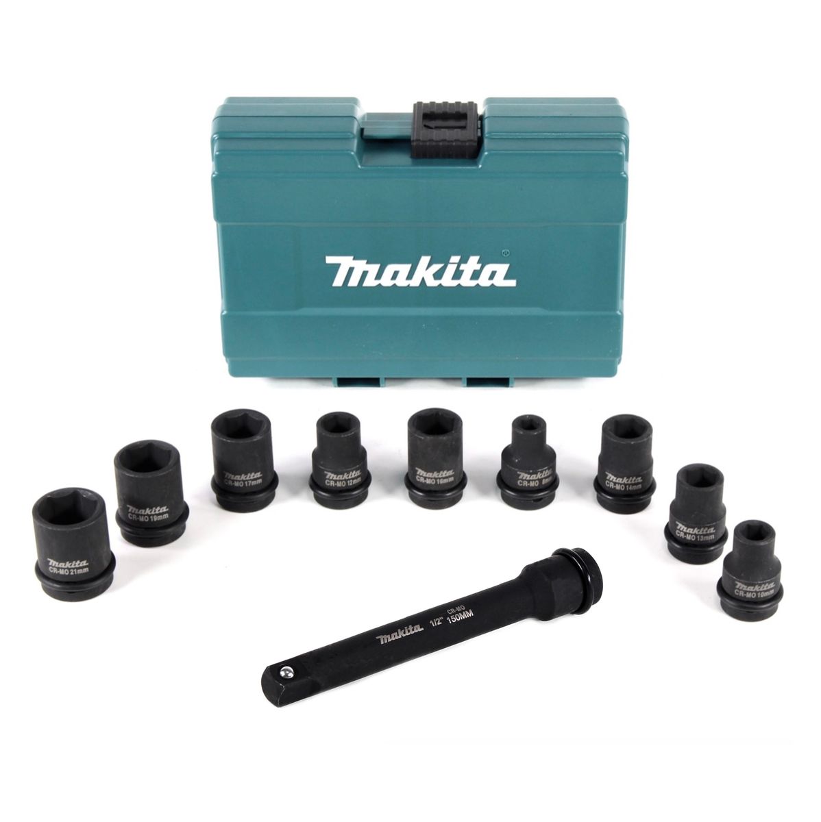 Makita Steckschlüssel Nuss Set 1/2" 9 tlg. + 1/2" Verlängerung für Schlagnüsse 150mm - Toolbrothers