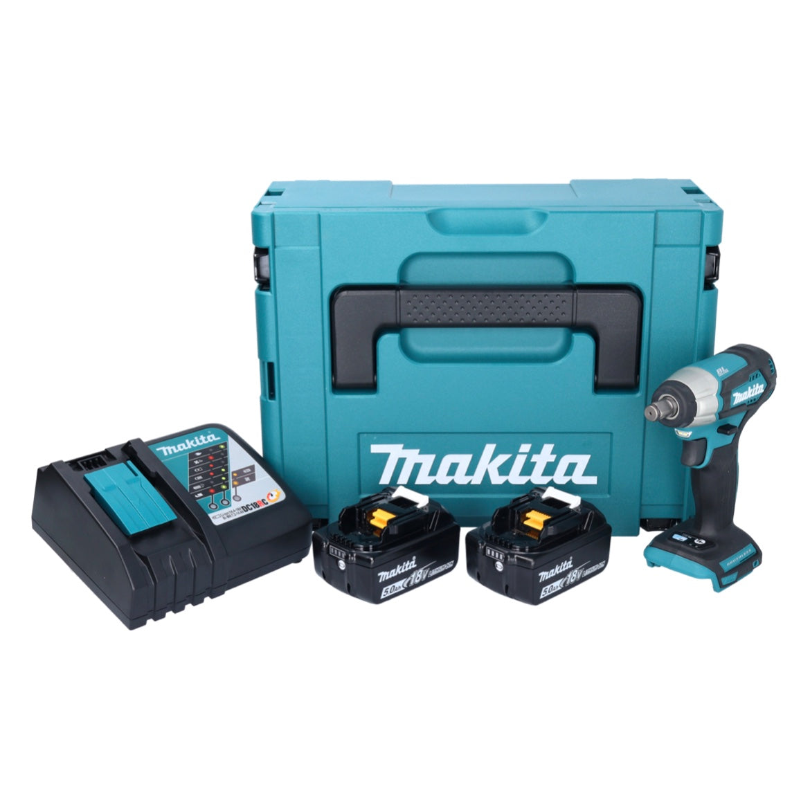 Makita DTW 181 RTJ Akku Schlagschrauber 18 V 210 Nm 1/2" Brushless + 2x Akku 5,0 Ah + Ladegerät + Makpac - Toolbrothers