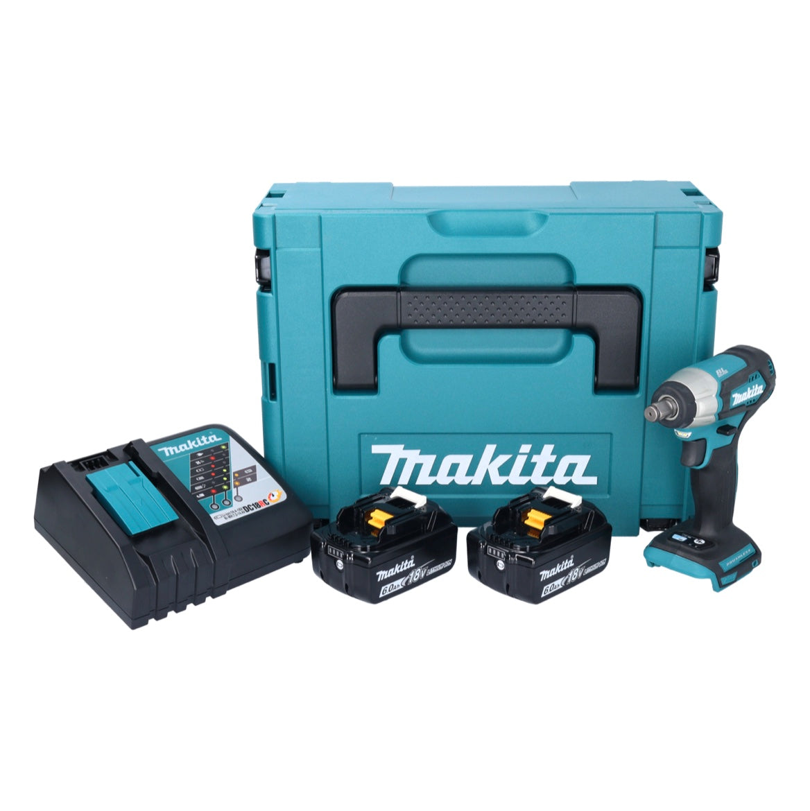 Makita DTW 181 RGJ Akku Schlagschrauber 18 V 210 Nm 1/2" Brushless + 2x Akku 6,0 Ah + Ladegerät + Makpac - Toolbrothers