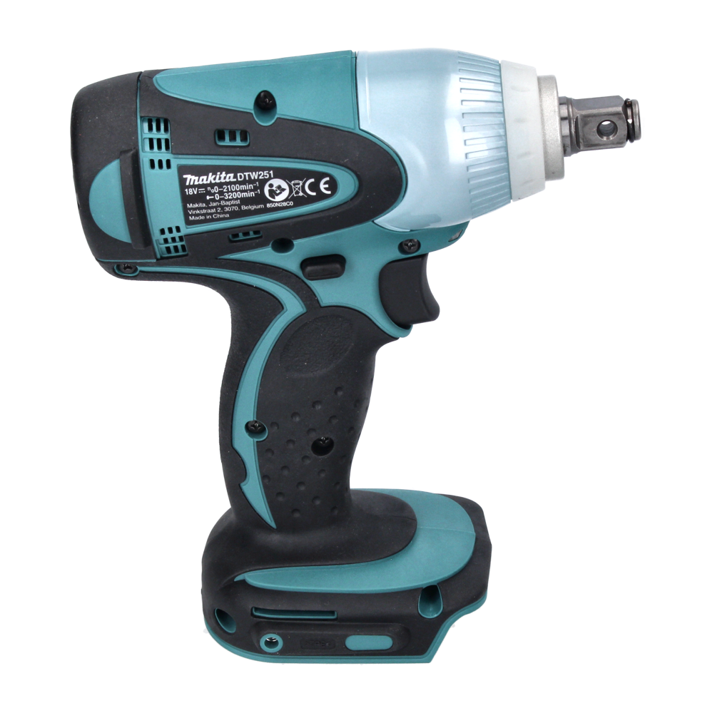 Makita DTW 251 Z Akku Schlagschrauber 18 V 230 Nm 1/2" + 9 tlg. Steckschlüssel Set + Verlängerung 150 mm - Toolbrothers