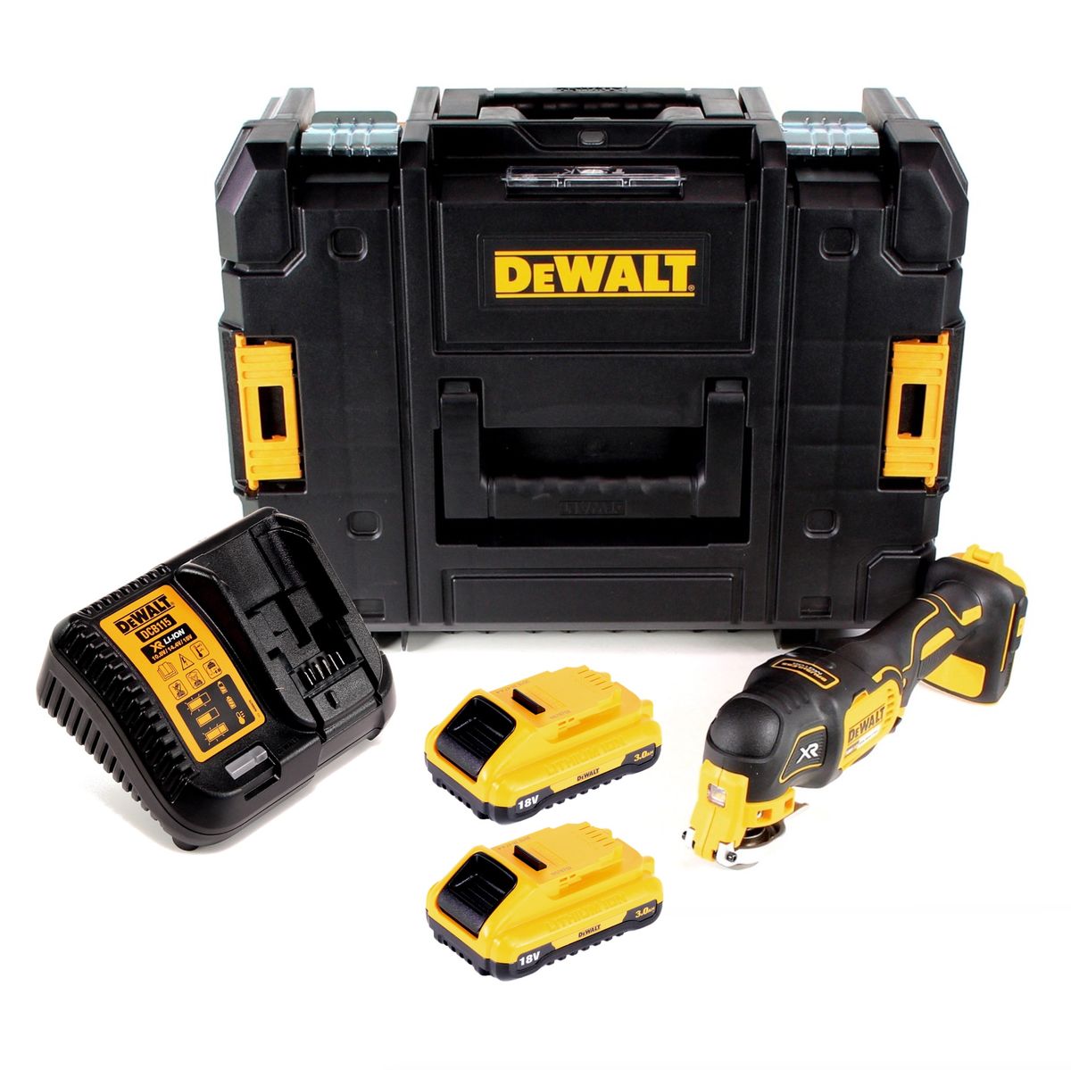 DeWalt DCS 355 L2 Akku Oszillierer 18V Brushless Solo + 2x Akku 3,0Ah + Ladegerät + TSTAK - Toolbrothers