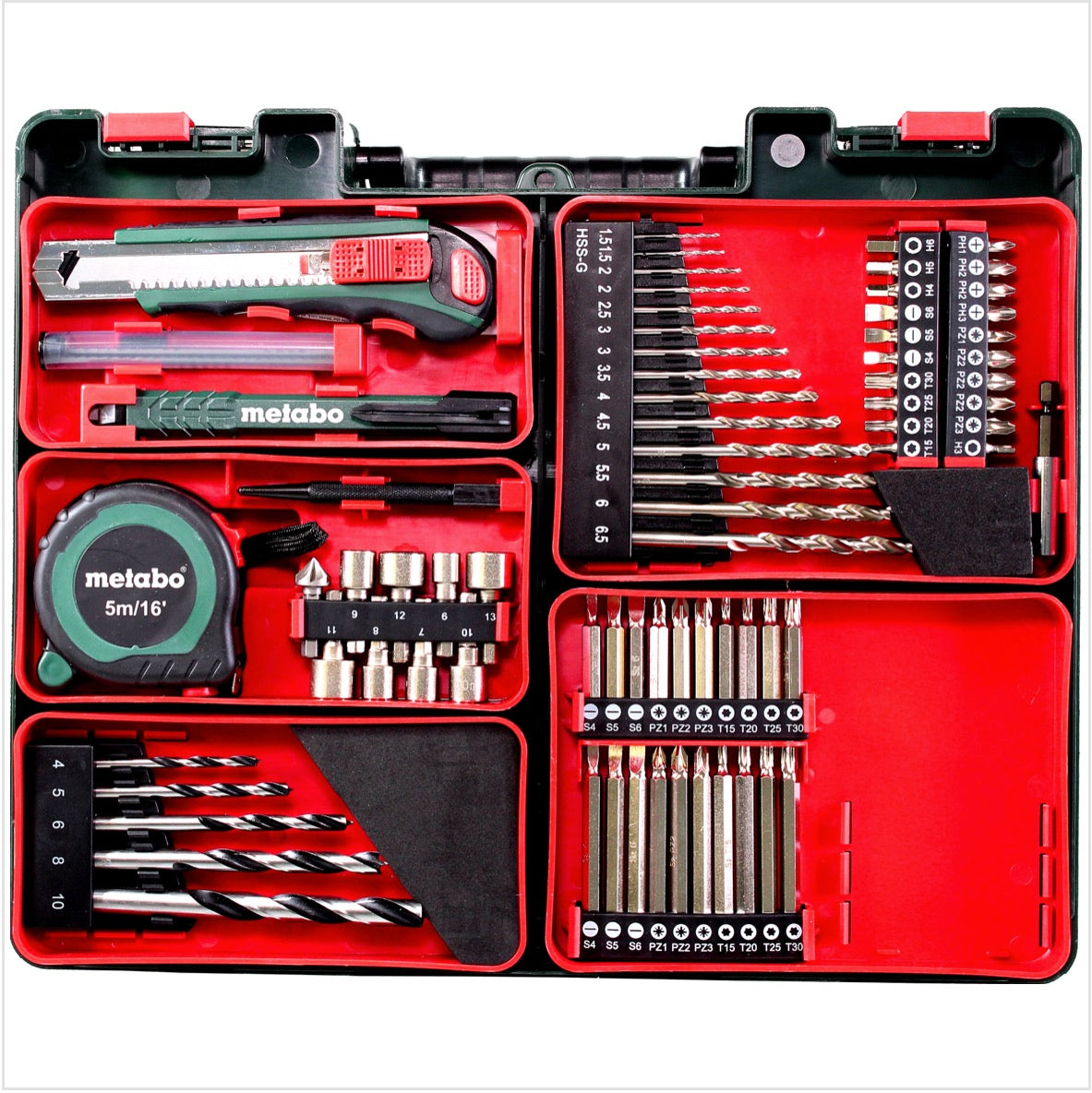 Metabo BS 18 Set Akku Bohrschrauber 18V 48Nm + 2x Akku 2,0Ah + Ladegerät + Mobile Werkstatt ( 602207880 ) - Toolbrothers