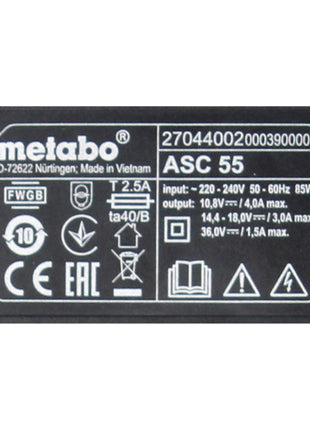 Metabo ASC 55 Ladegerät AIR COOLED 12-36V ( 627044000 ) Nachfolger von ASC 30-36 - Toolbrothers