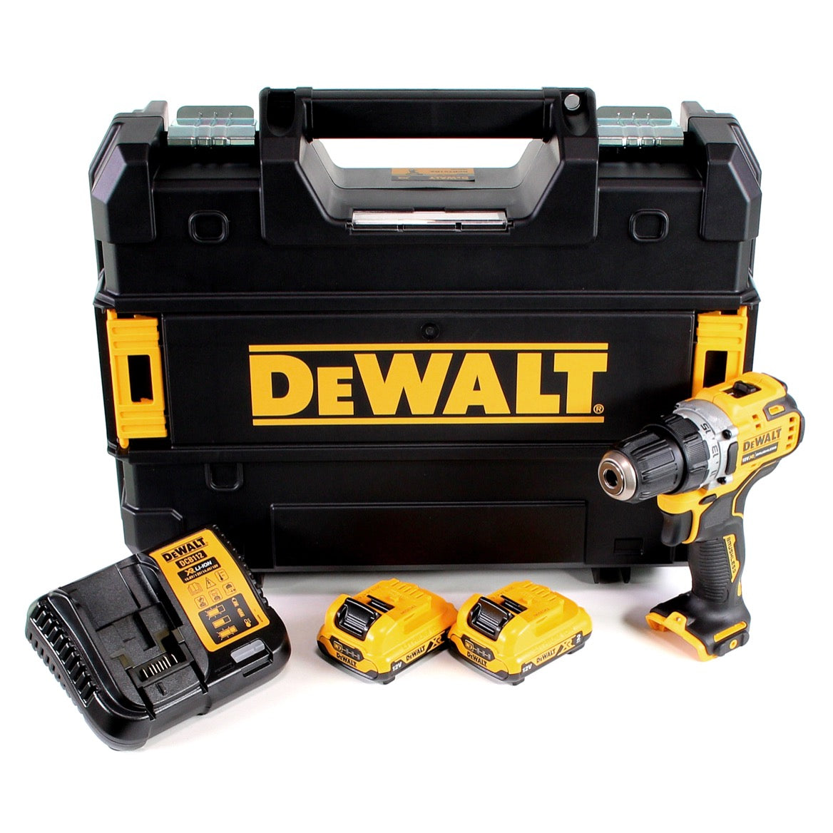 DeWalt DCD 701 D2 Akku Bohrschrauber 12V 57,5Nm Brushless + 2x Akku 2,0Ah + Ladegerät + TSTAK - Toolbrothers