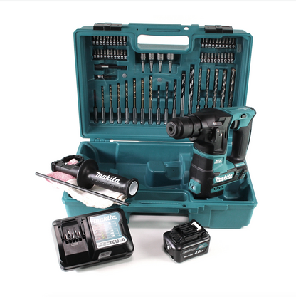 Makita HR 166 DWM1E1 Akku Bohrhammer 10,8V 1,1J SDS plus Brushless + 1x Akku 4,0Ah + Ladegerät + 64tlg. Zubehörset + Koffer - Toolbrothers