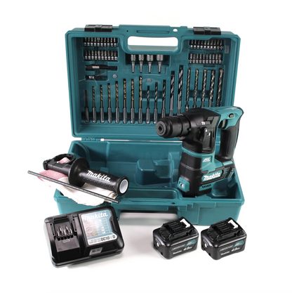 Makita HR 166 DWME1 Akku Bohrhammer 10.8V SDS-Plus Brushless + Koffer + 64-tlg. Zubehörset + 2x Akku 4,0Ah + 1x Ladegerät - Toolbrothers