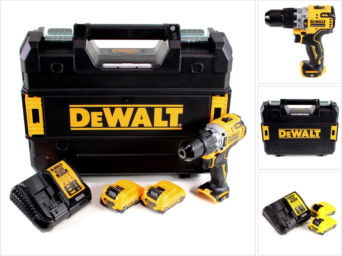 DeWalt DCD 706 L2 Akku Schlagbohrschrauber 12V 57,5Nm Brushless + 2x Akku 3,0Ah + Ladegerät + TSTAK - Toolbrothers