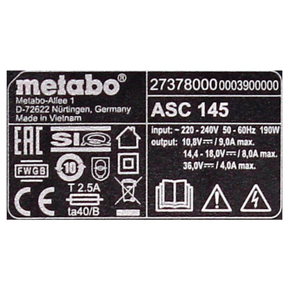 Metabo Akku Basis Set 18V mit 3x Akku LiHD 5,5Ah + Ladegerät ASC 145 + Einlage ( 685074000 ) - Toolbrothers