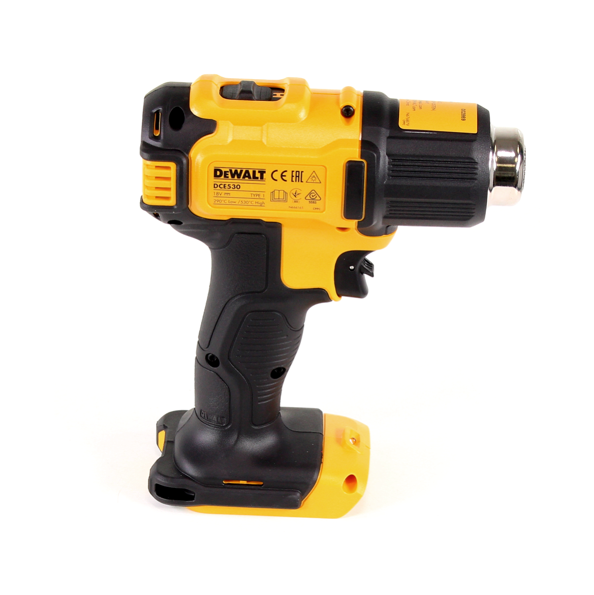 DeWalt DCE 530 N Akku Heißluftpistole 18V 530°C + 1x Akku 2,0Ah  + Flächen- und Reflektordüse - ohne Ladegerät - Toolbrothers