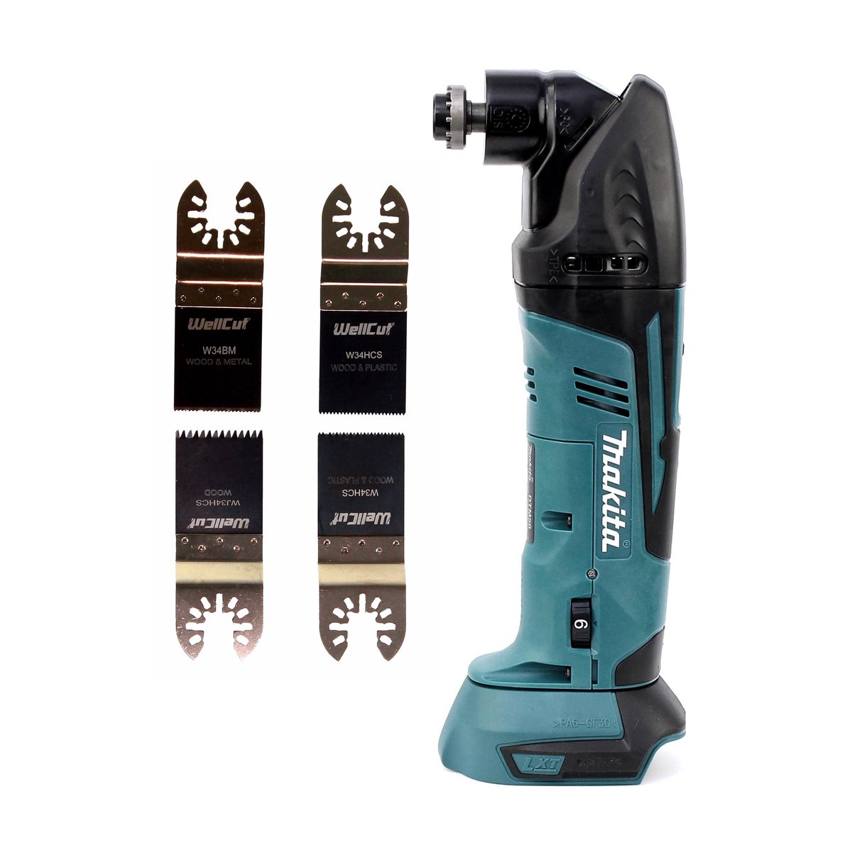 Makita DTM 50 Z Akku Multifunktions-Werkzeug 18V Solo + 4x Sägeblatt - ohne Akku, ohne Ladegerät - Toolbrothers