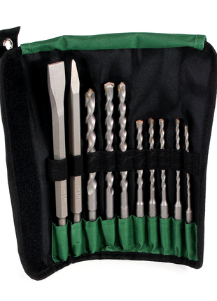 Metabo SDS-plus-Bohrer-/Meißelsatz (10-tlg.) in Rolltasche (630824000) - Toolbrothers