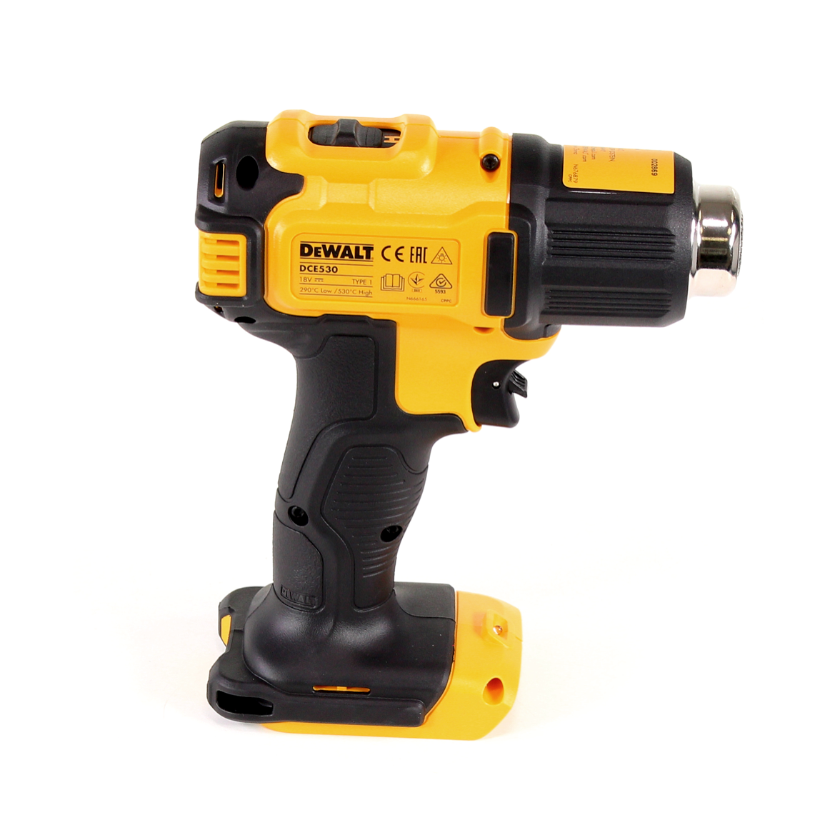 DeWalt DCE 530 D1 Akku Heißluftpistole 18V 530°C + 1x Akku 2,0Ah + 1x Lader + Flächen- und Reflektordüse - Toolbrothers