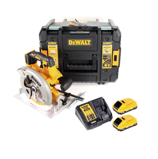 Dewalt DCS 570 L2 Akku Hand Kreissäge 18V 184 mm Brushless + 2x Akku 3,0Ah + Ladegerät + TSTAK - Toolbrothers