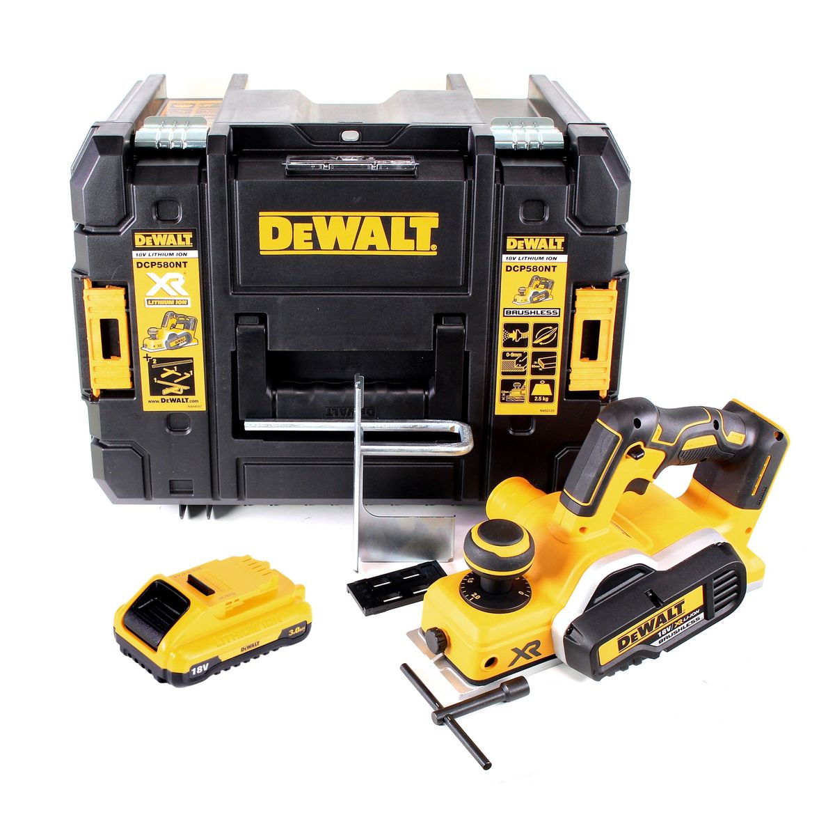 DeWalt DCP 580 NT Akku Hobel 18V 82mm + 1x Akku 3,0Ah + TSTAK - ohne Ladegerät - Toolbrothers