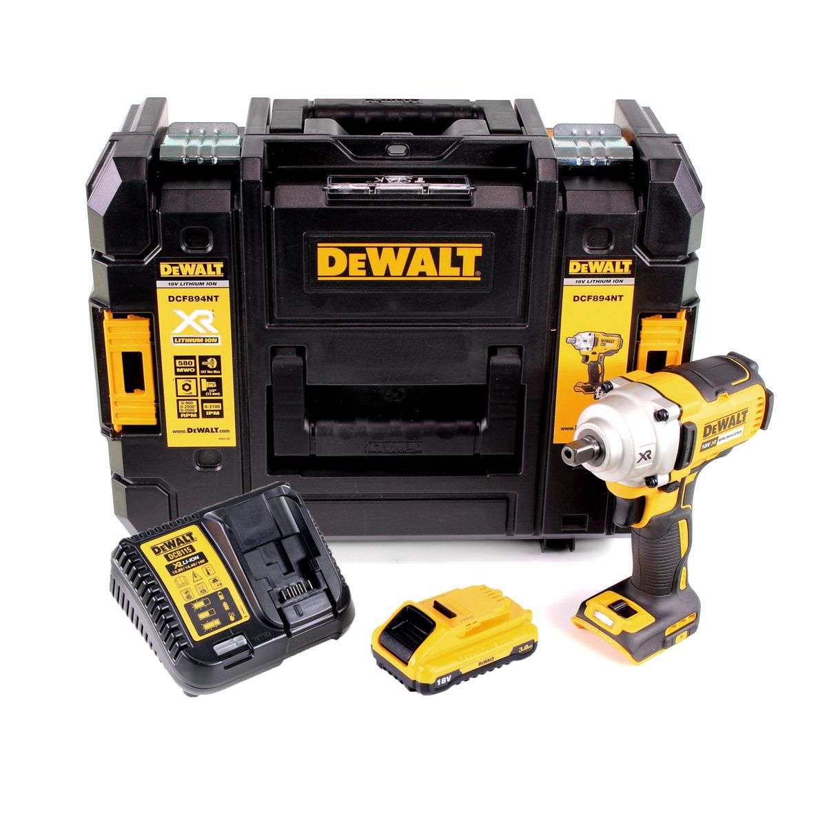 DeWalt DCF 894 L1 Akku Schlagschrauber 18 V 447 Nm 1/2" Brushless + 1x Akku 3,0 Ah + Ladegerät + TSTAK - Toolbrothers