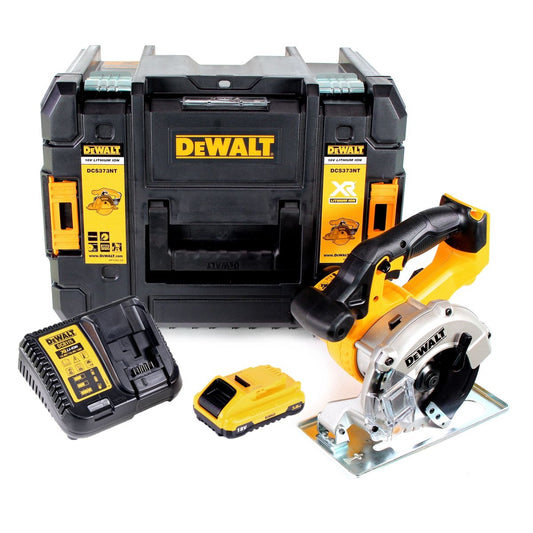 Dewalt DCS 373 L1 Akku Metall Kreissäge 18 V 140 mm + 1x Akku 3,0 Ah + Ladegerät + Sägeblatt + TSTAK - Toolbrothers