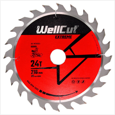 WellCut Kreissägeblatt WC-M2163024 TCT 216 x 2,4 x 30 mm 24 Zähne - Toolbrothers