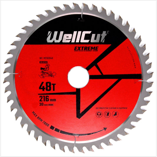 WellCut Kreissägeblatt WC-M2163048 TCT 216 x 2,4 x 30 mm 48 Zähne - Toolbrothers