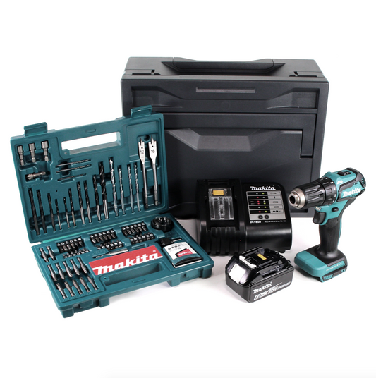 Makita DHP 483 STX Akku Schlagbohrschrauber 18 V 40Nm + 1x Akku 5,0Ah + Ladegerät + 100tlg. Bit Bohrer Set + Makbox - Toolbrothers