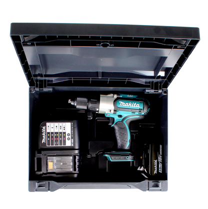 Makita DHP 451 STX Akku Schlagbohrschrauber 18 V + 1x Akku 5,0Ah + Ladegerät + 100tlg. Bit Bohrer Set + Makbox - Toolbrothers