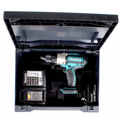 Makita DDF 451 STX Akku Bohrschrauber 18 V + 1x Akku 5,0Ah + Ladegerät + 100tlg. Bit Bohrer Set + Makbox - Toolbrothers