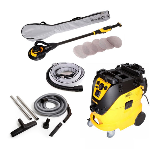 Mirka Leros System M AFC 1242 PRO Aktion Set KIT1904CDMDE + Wand- und Deckenschleifer + Industrie Staubsauger + 125x Schleifscheiben - Toolbrothers