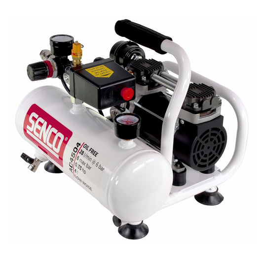 Senco AC4504 Leiselauf Kompressor ölfrei 230V 8bar 4l Volumen ( AFN0024 ) - Toolbrothers