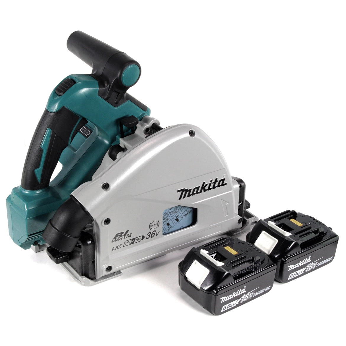 Makita DSP 600 G Akku Tauchsäge 36V (2x18V) 165 mm Brushless + 2x Akku 6,0Ah - ohne Ladegerät - Toolbrothers