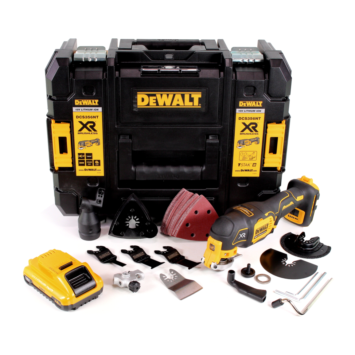 DeWalt DCS 356 NT Akku Multitool 18V Brushless + 35tlg. Zubehör + 1x Akku 3,0Ah + TSTAK  -  ohne Ladegerät - Toolbrothers