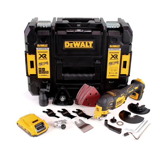 DeWalt DCS 356 NT Akku Multitool 18V Brushless + 35tlg. Zubehör + 1x Akku 2,0 Ah + TSTAK  - ohne Ladegerät - Toolbrothers