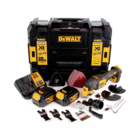 DeWalt DCS 356 M2 Akku Multitool 18V Brushless + 35tlg. Zubehör + 2x Akku 4,0Ah + Ladegerät + TSTAK - Toolbrothers