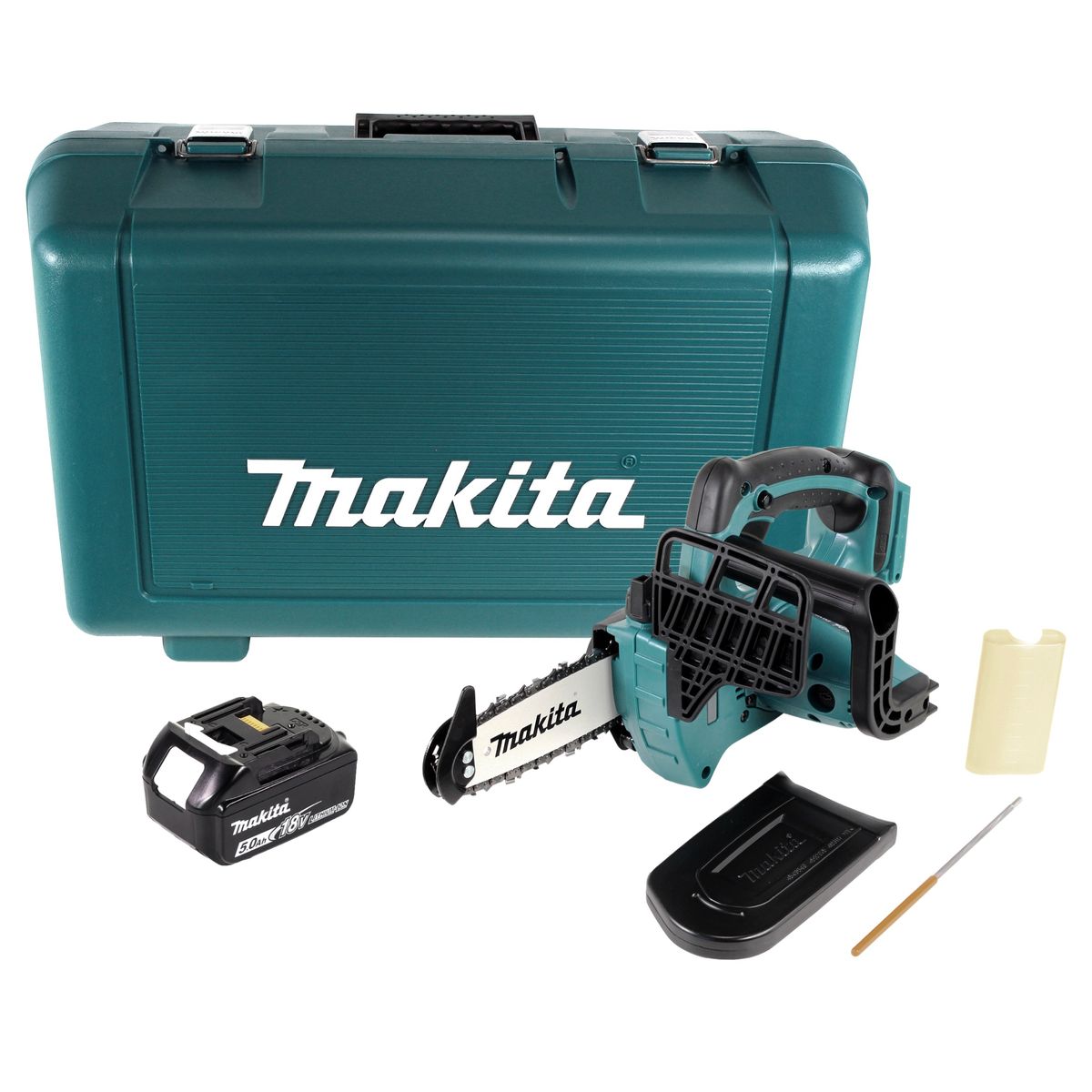 Makita DUC 122 T1E Akku Kettensäge 18V 1/4" 115mm + 1x Akku 5,0Ah + Koffer - ohne Ladegerät - Toolbrothers