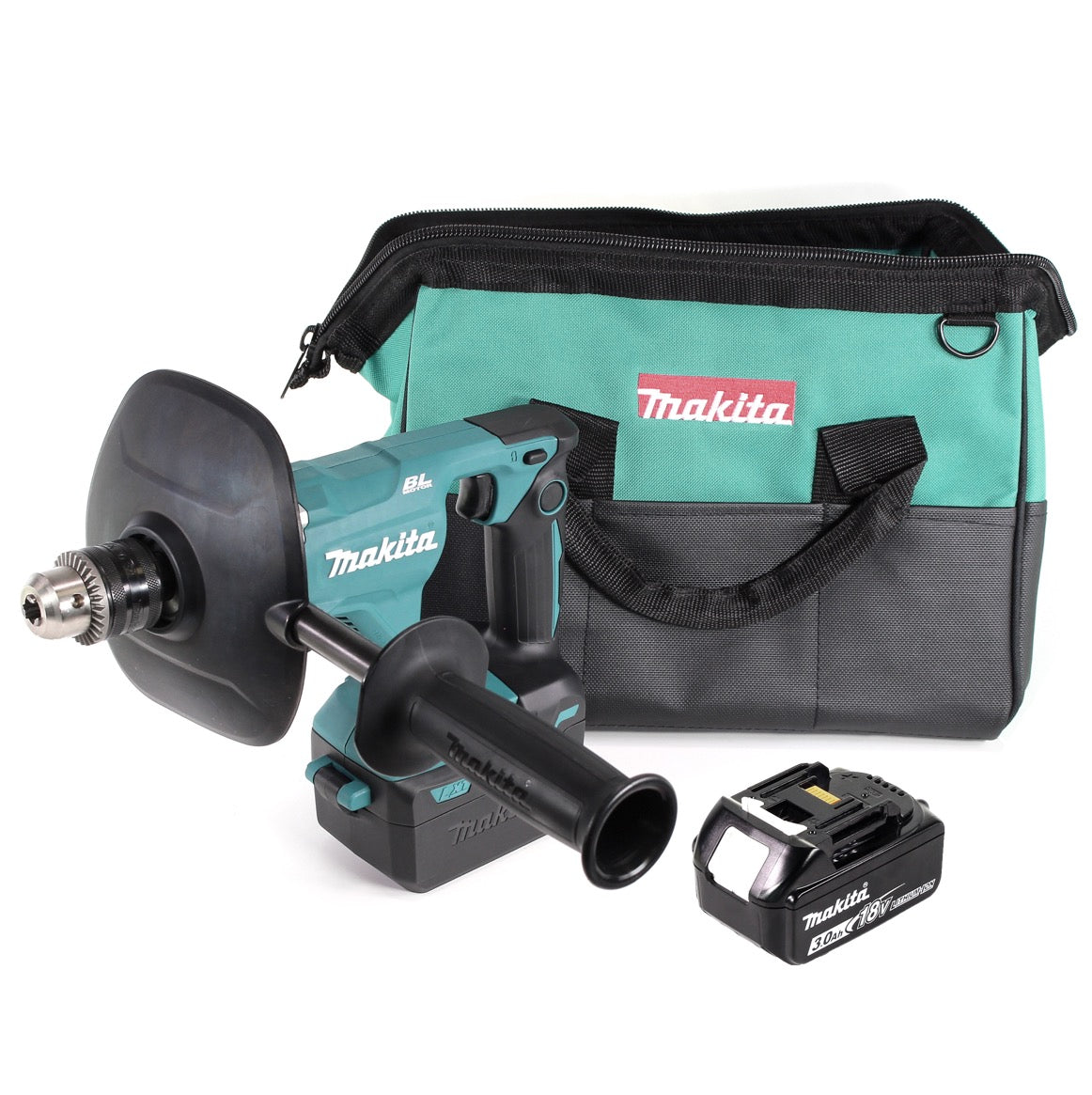 Makita DUT 131 F1 Akku Rührgerät 18 V Brushless + 1x Akku 3,0 Ah + Tasche - ohne Ladegerät - Toolbrothers