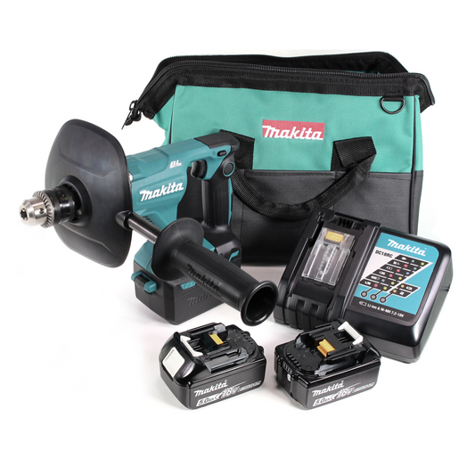 Makita DUT 131 RT Akku Rührgerät 18 V Brushless + 2x Akku 5,0 Ah + Ladegerät + Tasche - Toolbrothers