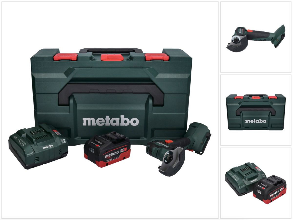 Metabo CC 18 LTX Akku Winkelschleifer 18 V 76 mm Brushless + 1x Akku 5,5Ah + Ladegerät + metaBOX - Toolbrothers