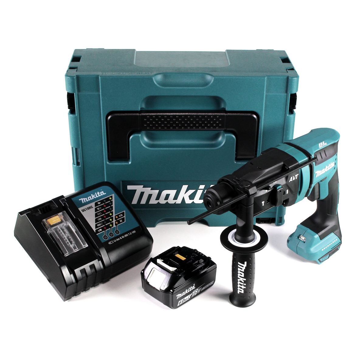 Makita DHR 182 RG1J Akku Bohrhammer 18V 1,7J SDS plus Brushless + 1x Akku 6,0Ah + Ladegerät + Makpac - Toolbrothers