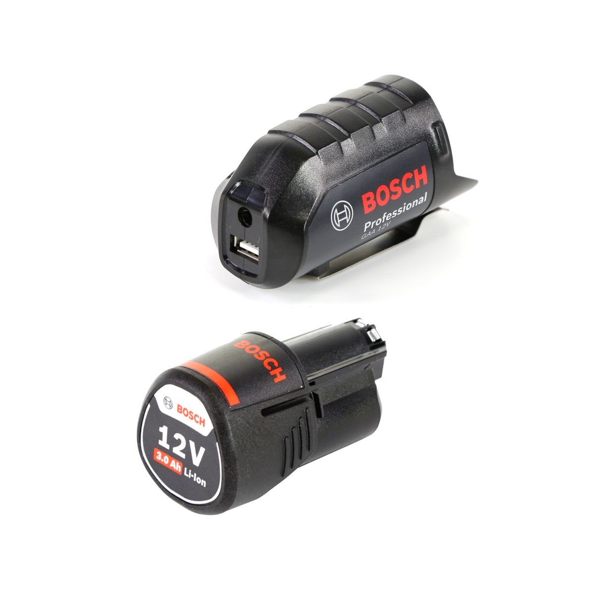 Bosch USB Power Set 12V 1x 3,0Ah Akku + GAA 12V Akku USB Ladegerät Aufsatz Adapter - Toolbrothers