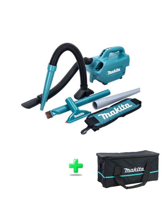 Makita DCL 184 Z Akku Staubsauger 18 V 54 mbar 0,5 l Solo + Makita Transporttasche 250 x 450 x 250 mm ( 832188-6 )