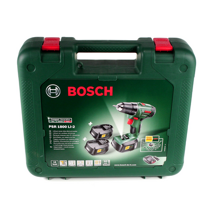 Bosch Heimwerker PSR 1800 Li-2 3X 18 V Akku Bohrschrauber + 25tlg. Bit Bohrer Set + 3 x Akku 1,5Ah + Ladegerät + Koffer - Toolbrothers