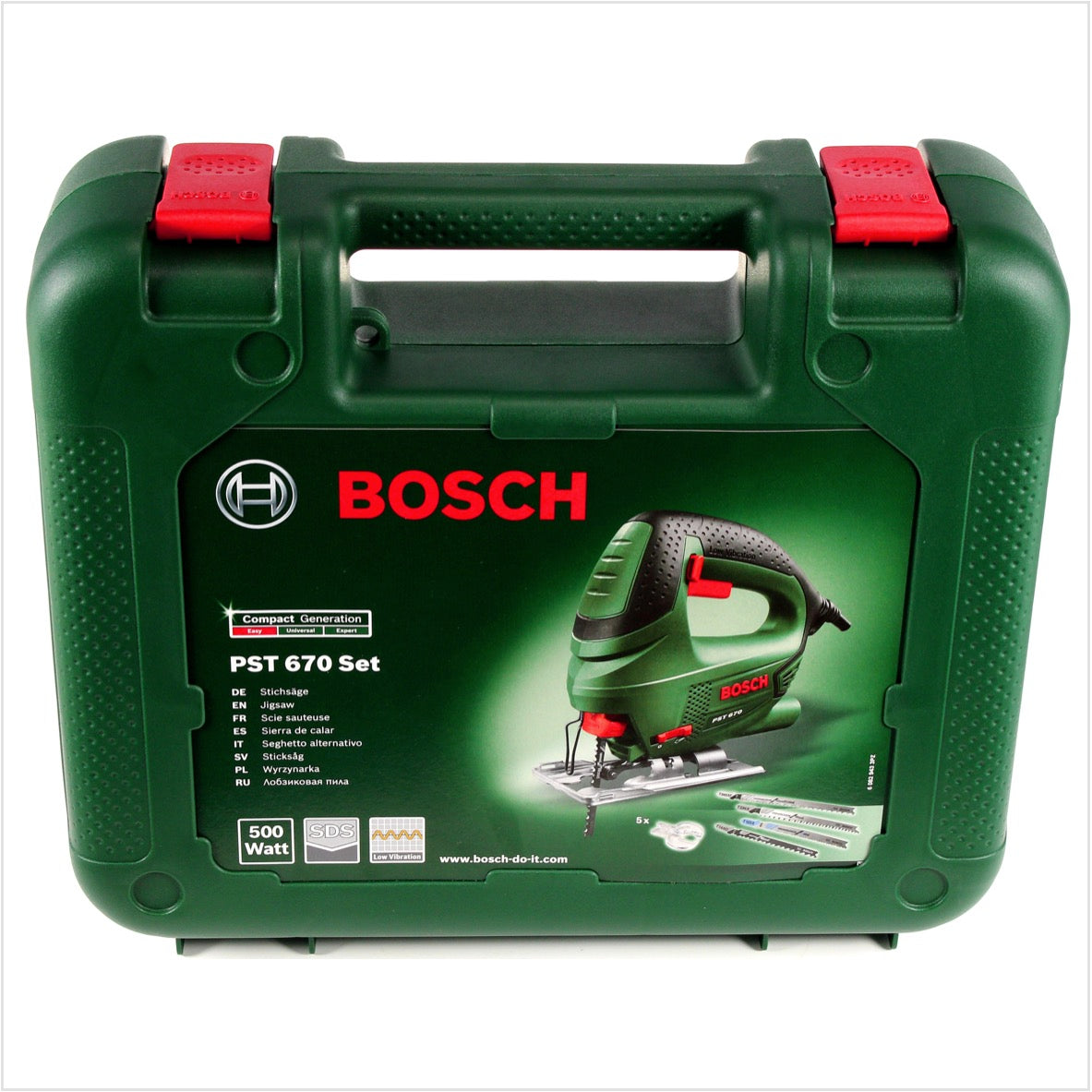 Bosch Heimwerker PST 670 (CT) Stichsäge 500W + 20x Stichsägeblätter T 244 D + 3x Stichsägeblätter + Koffer - Toolbrothers