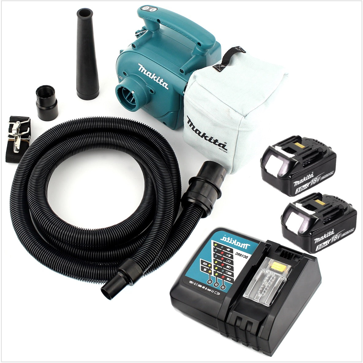 Makita DVC 350 RF Akku Staubsauger 18V + 2x Akku 3,0Ah + Ladegerät - Toolbrothers