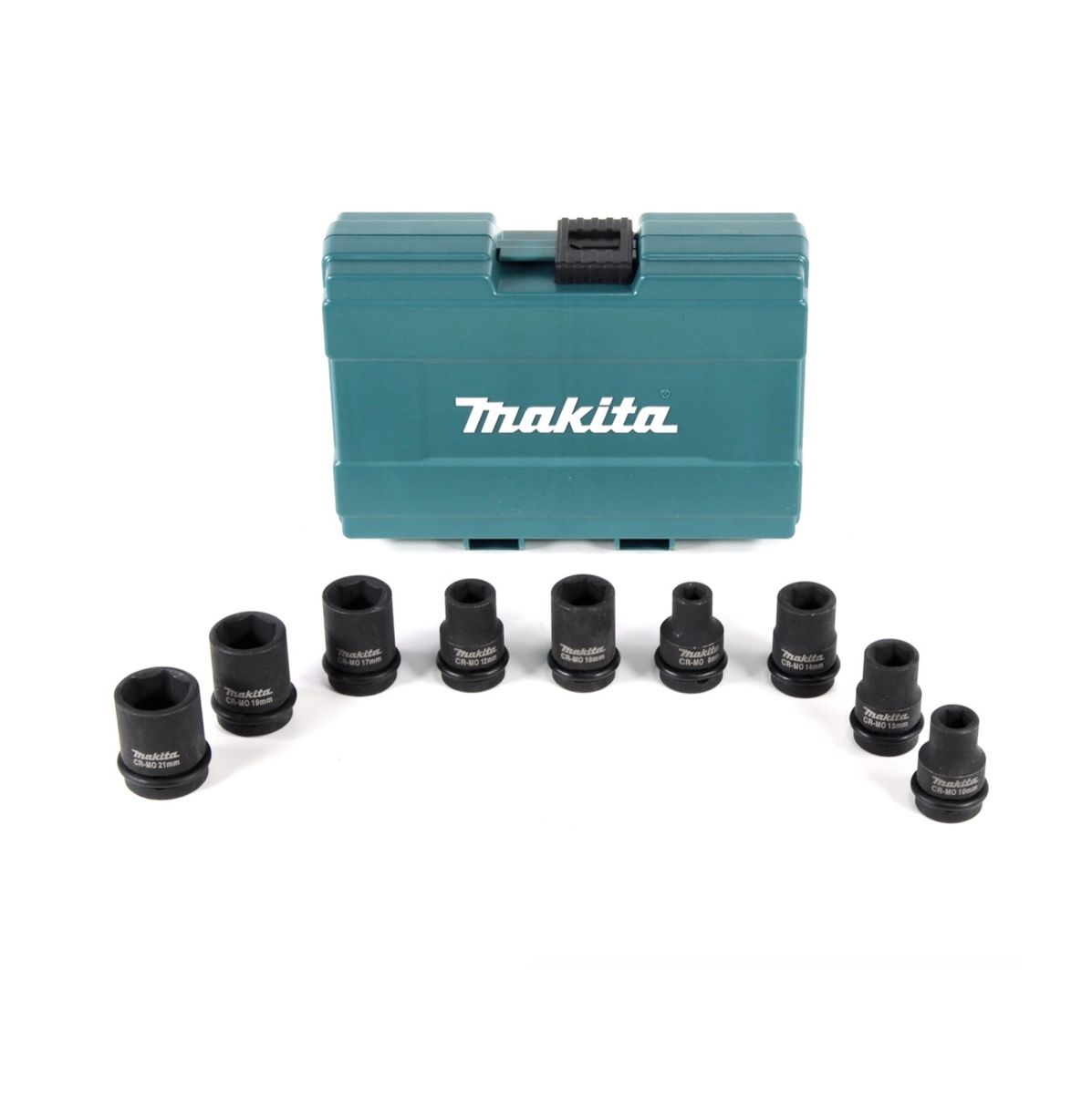 Makita DTW 450 STX Akku Schlagschrauber 1/2“ 18V + 9tlg. Steckschlüssel Nuss Set + 1x Akku 5,0Ah + Ladegerät + Makbox - Toolbrothers